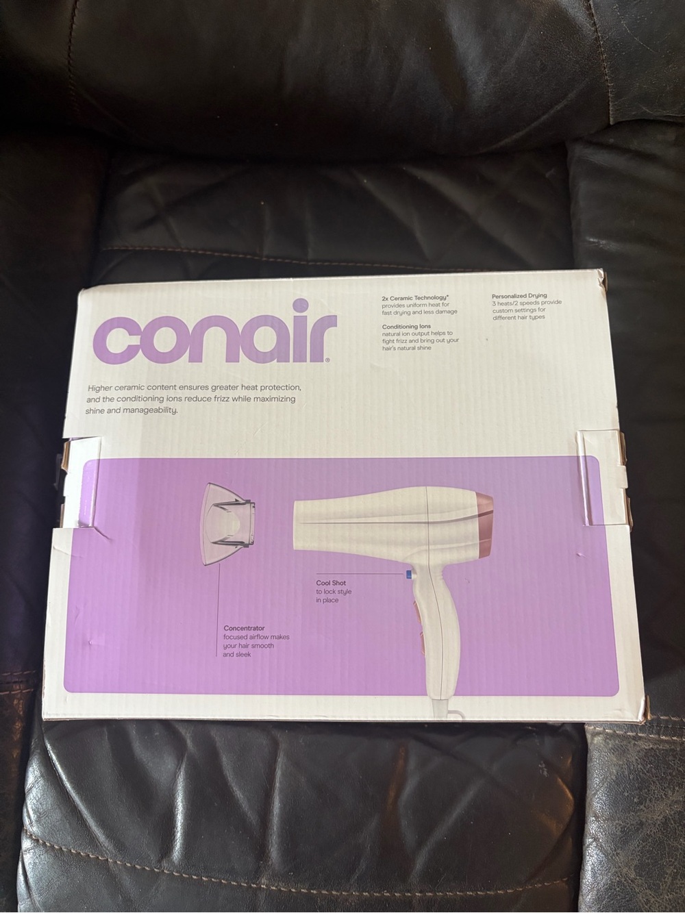 White and Rose Gold Hair Dryer - Lightweight Ceramic Styling